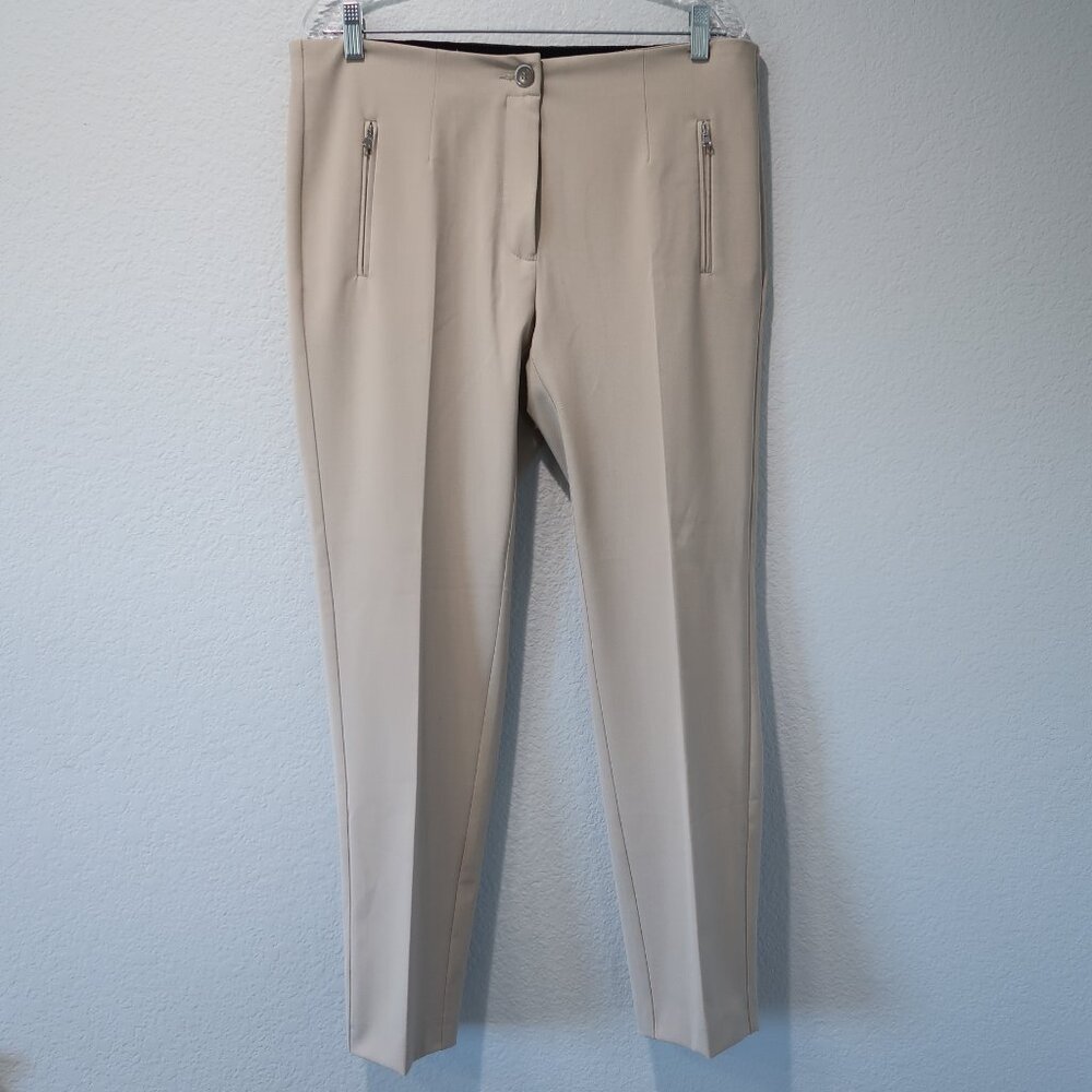 Zerres Pants Womens 12 Beige Trousers Mid Rise Stretch Comfort Waistband